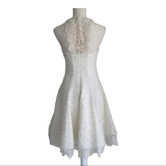 Marchesa Notte Ivory Lace Dress - Picture 3 of 13